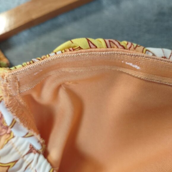 Madden NYC Floral Puff Sleeve CropTop M Y2K Retro Orange Festival Sunflower Vibe - Picture 11 of 14